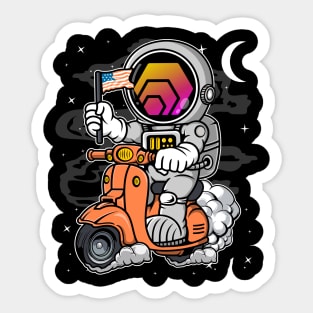 Astronaut Scooter HEX Coin To The Moon HEX Crypto Token Cryptocurrency Blockchain Wallet Birthday Gift For Men Women Kids Sticker